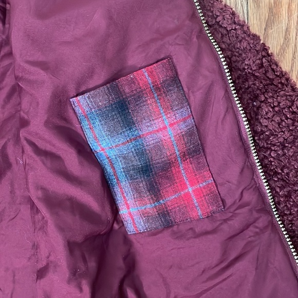 Pendleton Fuzzy Hi-Pile Fleece Full-Zip Teddy Jacket Women’s  M Maroon - Picture 10 of 10